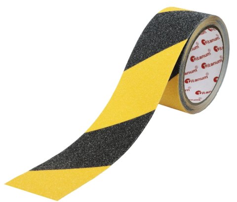 Taśma specjalnego przeznaczenia antypoślizgowa 48x5 [mm x m] czarno-żółta Titanum