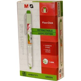 Zakreślacz Fluo-Click automatyczny zielony 1,0-4,0mm M&G (AHM27371)