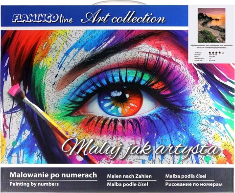 Zestaw kreatywny Malowanie po numerach 40x50cm Zachód słońca nad morzem, klify Flamingo Line (fys298) Zestaw kreatywny Malowanie po numerach 40x50cm Zachód słońca nad morzem, klify Flamingo Line (fys298)