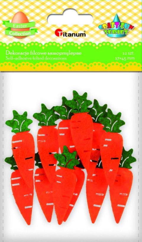 Ozdoba filcowa Craft-Fun Series Marchewki samoprzylepne Titanum (2324011) Ozdoba filcowa Craft-Fun Series Marchewki samoprzylepne Titanum (2324011)