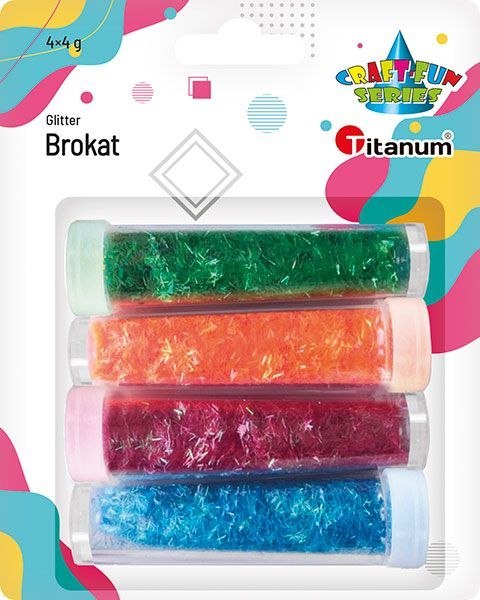 Brokat Craft-Fun Series kolor: mix 4 kolor. Titanum (MTJF-DSG4BMT)
