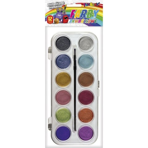 Farby akwarelowe metaliczne 12 kolor. Fun&Joy Farby akwarelowe metaliczne 12 kolor. Fun&Joy
