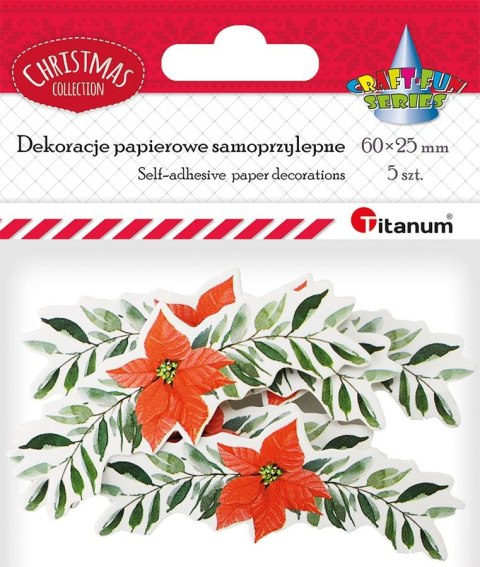 Ozdoba papierowa Craft-Fun Series girlanda z poinsecją Titanum (5szt/6x2,5cm) Ozdoba papierowa Craft-Fun Series girlanda z poinsecją Titanum (5szt/6x2,5cm)