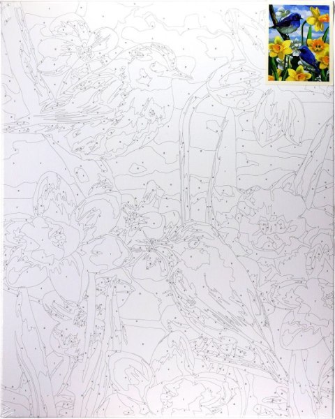 Zestaw kreatywny Malowanie po numerach 40x50cm Ptaszki na żonkilach Flamingo Line (FSY689) Zestaw kreatywny Malowanie po numerach 40x50cm Ptaszki na żonkilach Flamingo Line (FSY689)