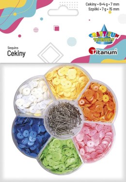 Cekiny Craft-Fun Series 6 kolorów + szpilki mix Titanum (7HPB)