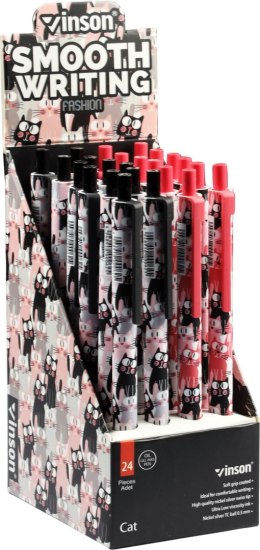 Długopis olejowy CAT F2 KOTKI niebieski 0,7mm Vinson