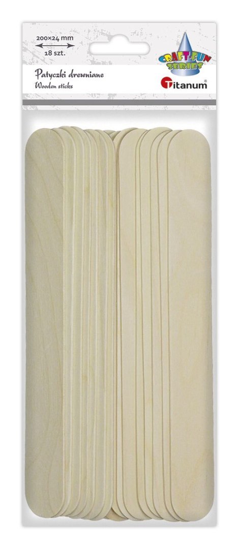 Ozdoba drewniana Craft-Fun Series Patyczki naturalne 24x200mm Titanum (171200) Ozdoba drewniana Craft-Fun Series Patyczki naturalne 24x200mm Titanum (171200)