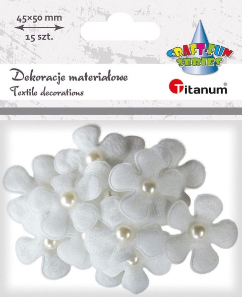 Ozdoba materiałowa Craft-Fun Series kwiaty z perełką Titanum (BY245) Ozdoba materiałowa Craft-Fun Series kwiaty z perełką Titanum (BY245)