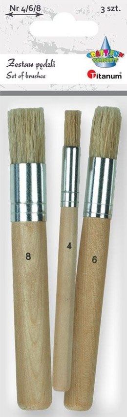 Pędzel Craft-Fun Series zestaw 3 szt. nr 4,6,8 Titanum