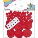 Pompony Craft-Fun Series akrylowe czerwone 45 szt Titanum
