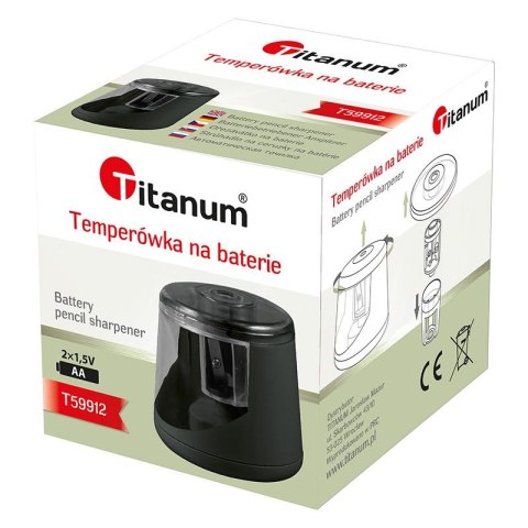 Temperówka elektryczna na baterie czarny Titanum (FJ59912) Temperówka elektryczna na baterie czarny Titanum (FJ59912)