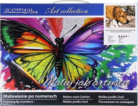 Zestaw kreatywny Malowanie po numerach 30x40cm Pies i koty Flamingo Line (FC165) Zestaw kreatywny Malowanie po numerach 30x40cm Pies i koty Flamingo Line (FC165)