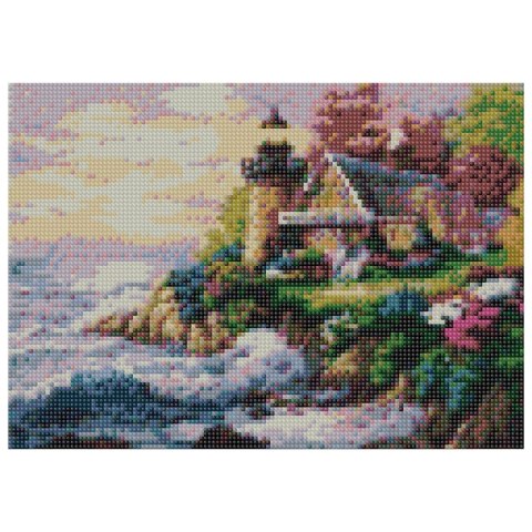 Zestaw kreatywny Diamentowa mozaika 30x40cm Latarnia morska Titanum Craft-fun (TMS24909) Zestaw kreatywny Diamentowa mozaika 30x40cm Latarnia morska Titanum Craft-fun (TMS24909)