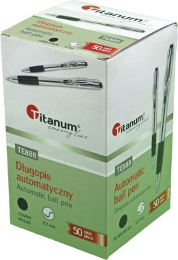 Długopis olejowy automatyczny czarny 0,7mm Titanum (BPGBLACK ECONOMY)