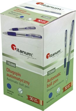 Długopis olejowy automatyczny niebieski 0,7mm Titanum (BPGBLUE ECONOMY)