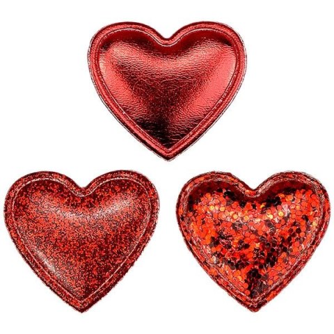 Ozdoba materiałowa Craft-Fun Series samoprzylepna Czerwone serduszka Titanum (BJ25042711)