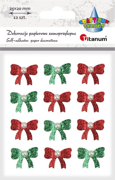 Ozdoba papierowa Craft-Fun Series Kokardki z kryształkiem Titanum (DIY-XM(501))