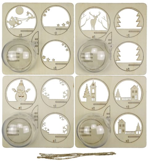 Ozdoba świąteczna Craft-Fun Series do złożenia Bombki akrylowe z widoczkami Titanum (DIY-XM(104))