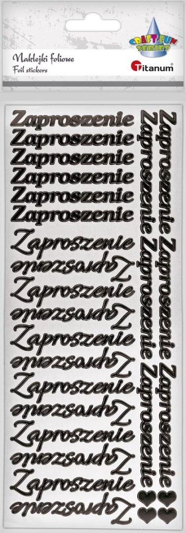Naklejka (nalepka) Craft-Fun Series Zaproszenie ZŁOTY CZARNE Titanum