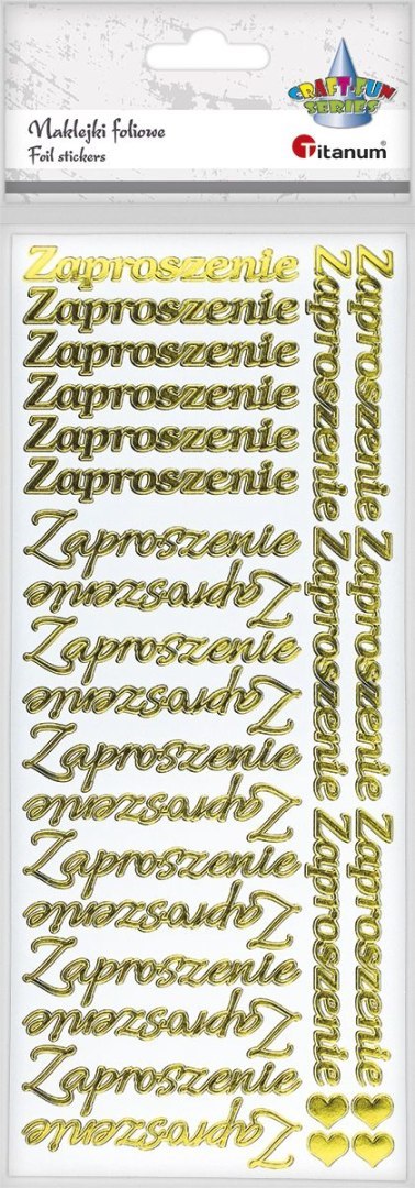 Naklejka (nalepka) Craft-Fun Series Zaproszenie ZŁOTY KOLOR Titanum