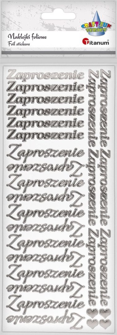 Naklejka (nalepka) Craft-Fun Series Zaproszenie ZŁOTY SREBRNY Titanum