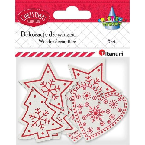 Ozdoba drewniana Craft-Fun Series gwiazdka, choinka, serce Titanum (849/851/853)