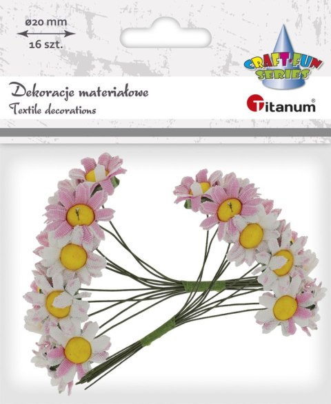 Ozdoba papierowa Craft-Fun Series Materiałowe rumianki na druciku Titanum (18YX-62/1)