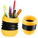 Pojemnik na długopisy Titanum żółty Ø6,2 cm wys. 8-10 cm